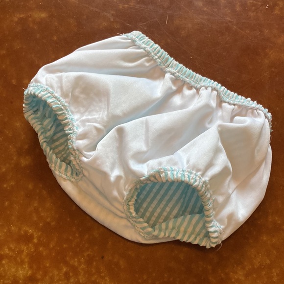 EUC Cecil and Lou Seersucker Swimsuit Diaper Cover with Monogrammed “R” - Picture 5 of 5